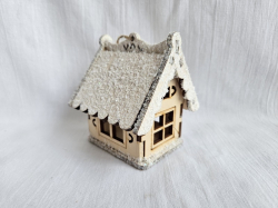 Іграшка на ялинку дерев'яна "Будиночок"