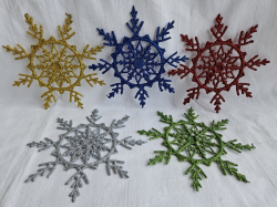 Сніжинки Різних Кольорів "золотистий, срібло, синій, зелений, червоний" 17см