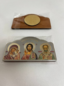 Ікона в авто триптих на дерев'яній основі, оберіг на торпеду (Опт)